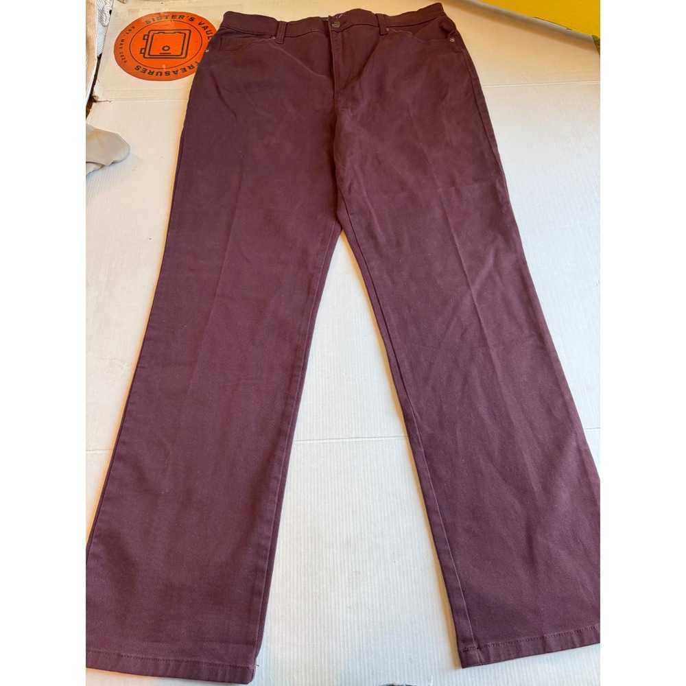Gloria Vanderbilt Amanda High Rise Tapered Jeans Burgundy Wine Size 14